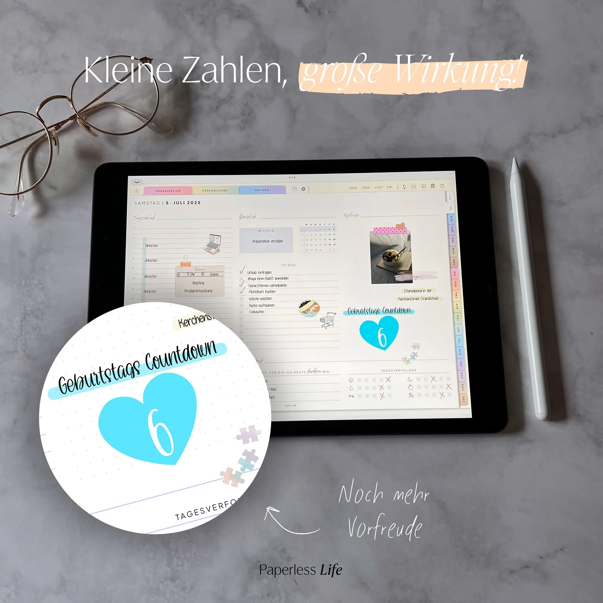 Color Changing Goodnotes Sticker | Zahlen - Image 24