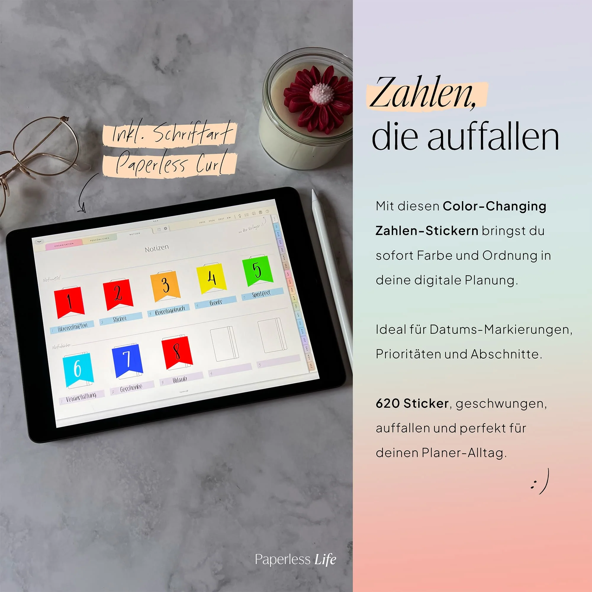 Color Changing Goodnotes Sticker | Zahlen - Image 25