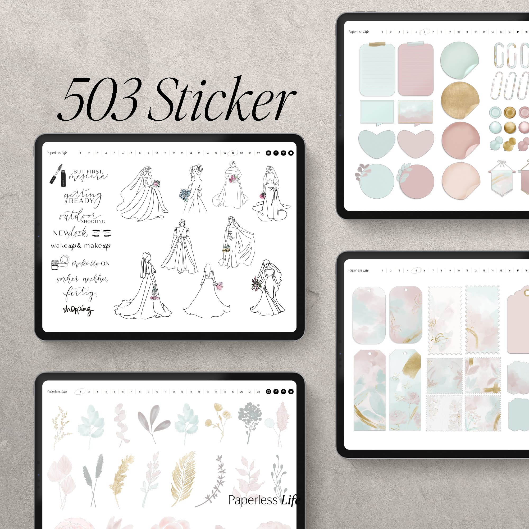 Digitale Sticker XXL für das Fotoalbum Hochzeit | Love Notes & Doodles - Image 3
