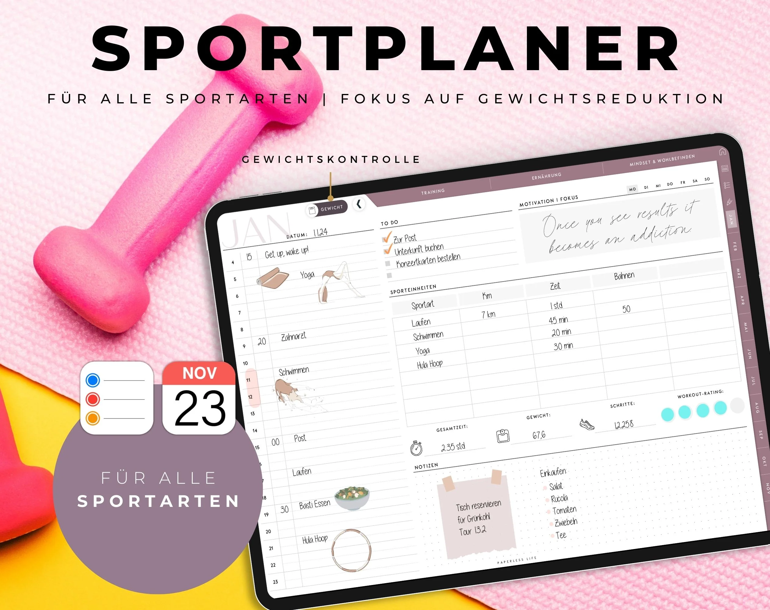 Digitaler Fitnessplaner | Sportplaner | Undatiert - Image 30