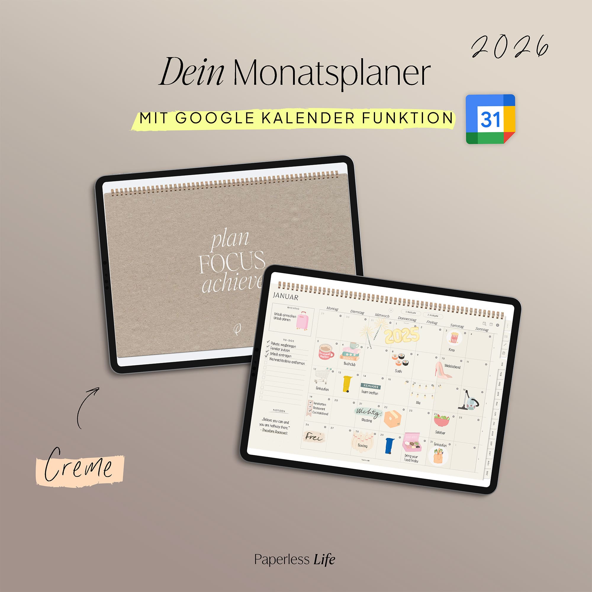 Digitaler Monatsplaner 2026 | Paperless Basics - Image 95