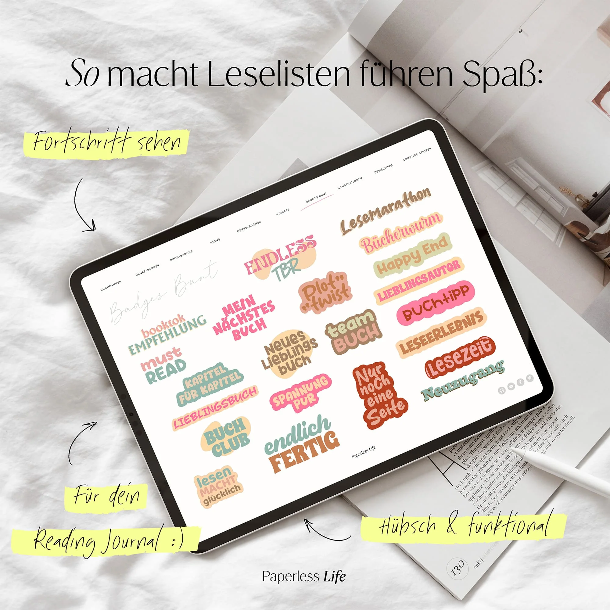 Digitale Sticker | Reading Journal Sticker - Image 11