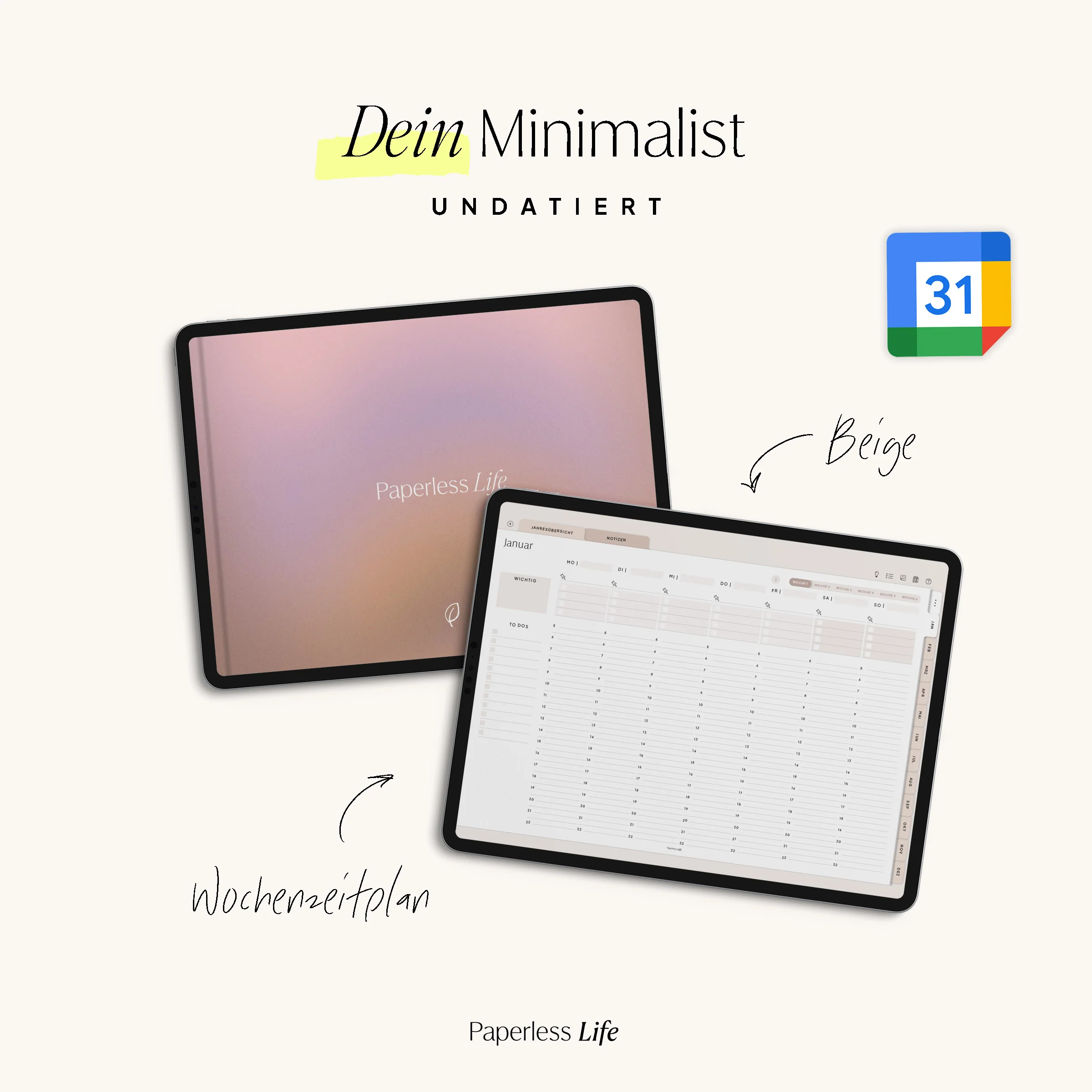 Undatierter Digitaler Planer I für Goodnotes u.v.m. I der Minimalist - Image 14