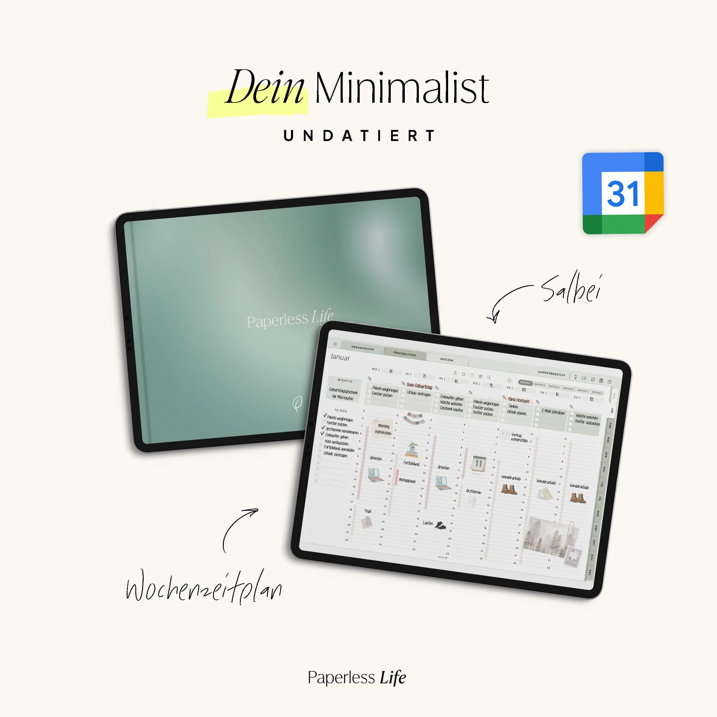 Undatierter Digitaler Planer I für Goodnotes u.v.m. I der Minimalist - Image 41